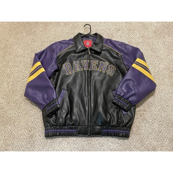 G-III Other - G-III Apparel NFL Baltimore Ravens PVC Faux Leather Bomber Jacket - Size Men's L